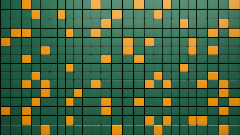Abstract grid of colored tiles representing a sequence co-variation contact map